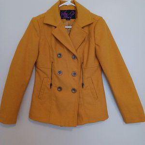 Double Breasted-Look Jacket with Button Detail and Zipper Accents